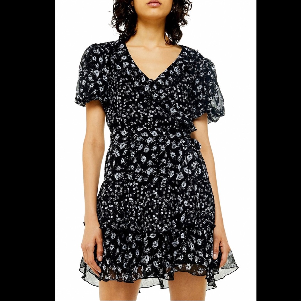 Top shop // black wrap dress